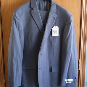 Grey pinstripe two piece suit